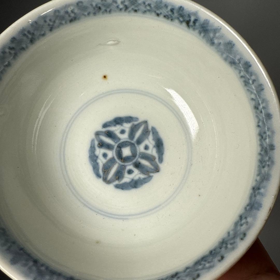 幕末～明治期 色絵鶴亀文様蓋物 五客 納箱付 料理屋 古