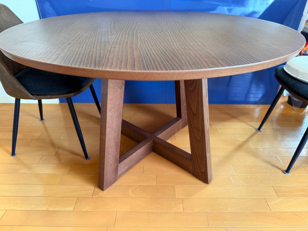 無垢材　ダイニングテーブル　円卓　幅120cm