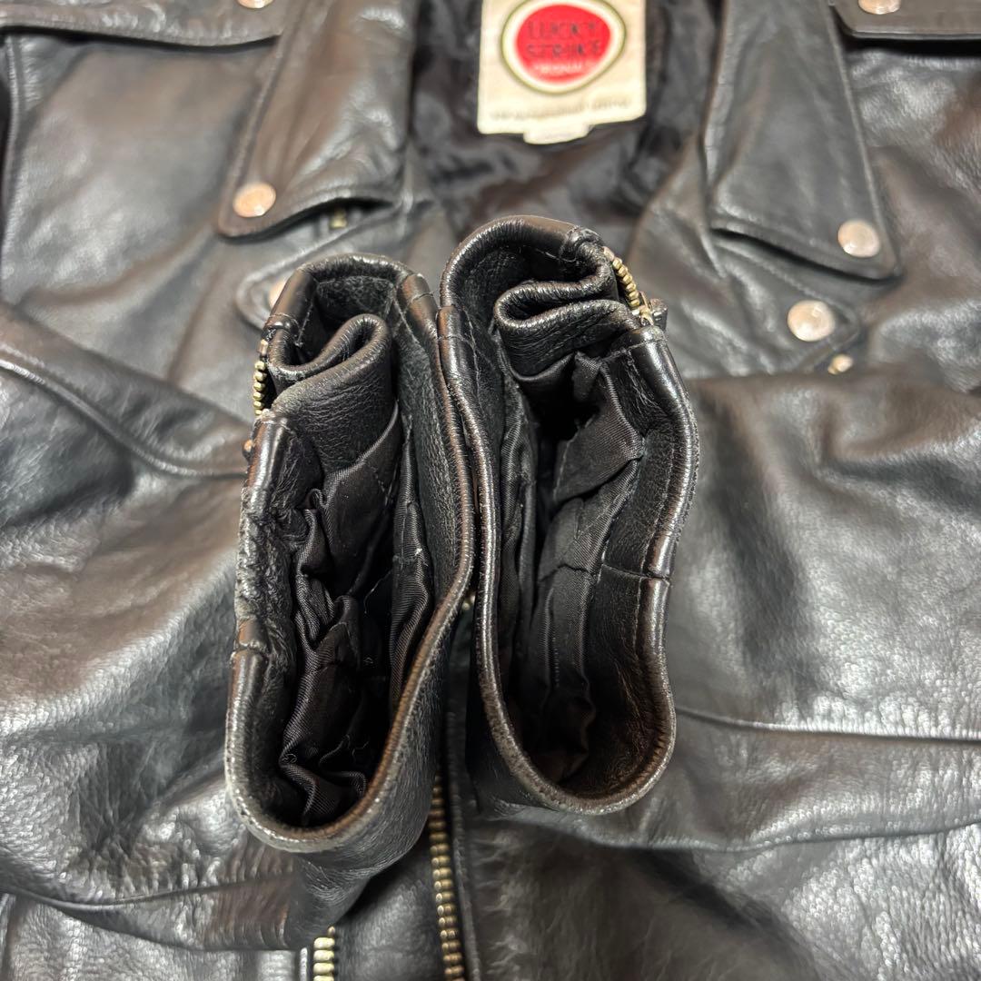 Lサイズ ラッキーストライク ライダース レザージャケット 本革