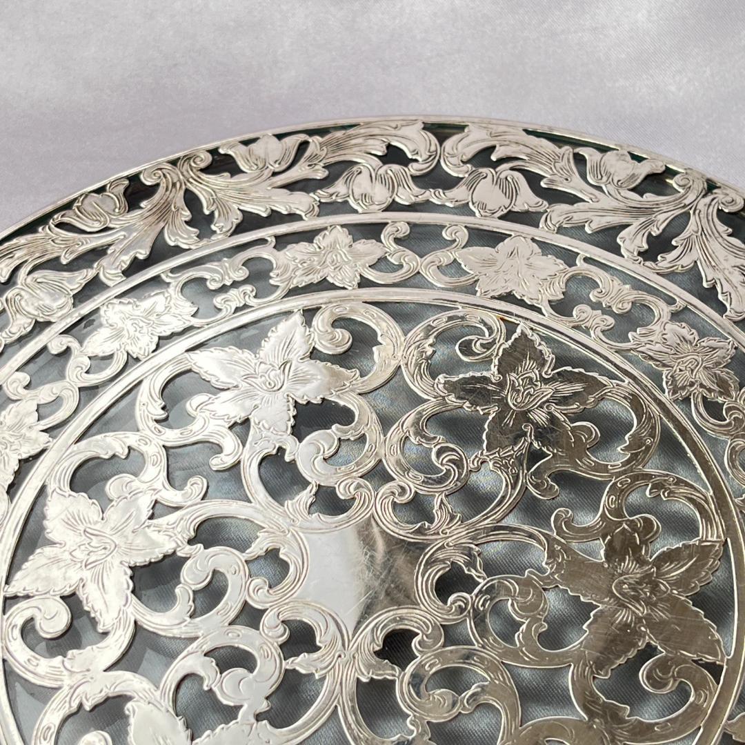 WEBSTER】【純銀/ガラス】のティーセンター 20cm！スターリング