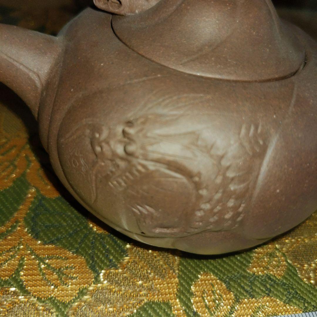 最終価格】中国 紫砂朱泥 彫刻入 急須水滴