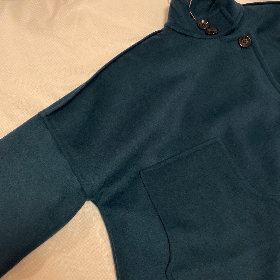 美品】ふじあみ unof コート ブルー - メルカリ