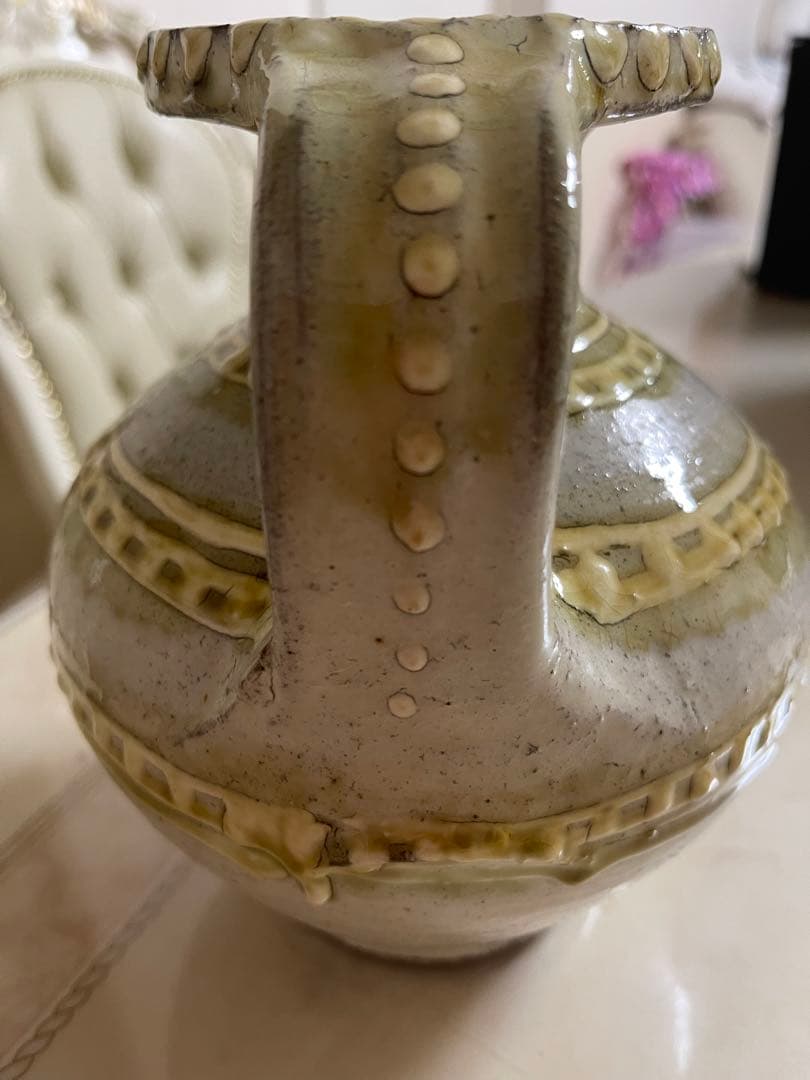 船木研兒　白釉手付壺　花瓶　水差し