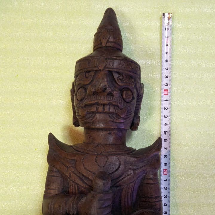ミャンマー 木彫像 オブジェ 木製 木彫り 雑貨 インテリア 置物 魔除け