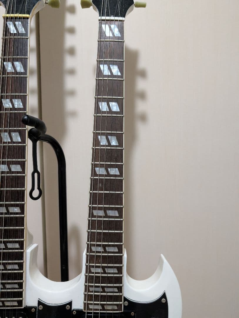 Non Gibson ダブルネックギター ホワイト