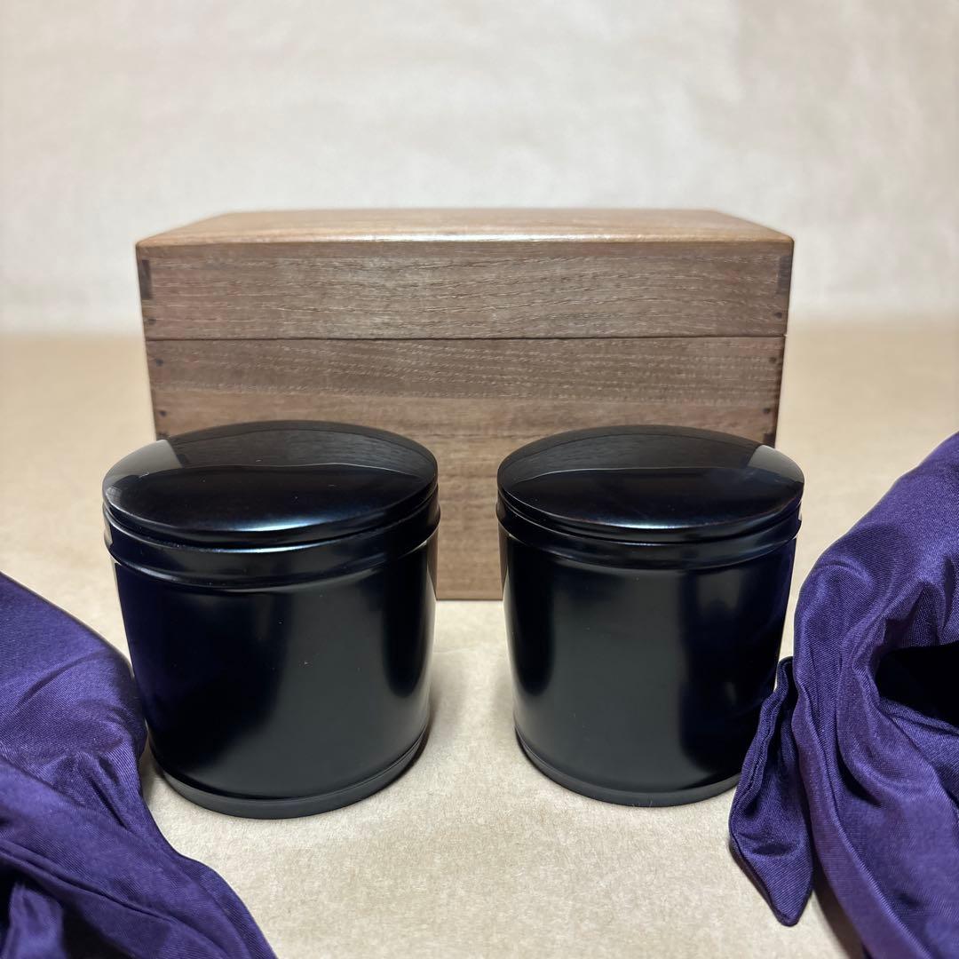 金彩花筏蒔絵 平棗 山中塗 倉山直彦作 共箱 茶道具