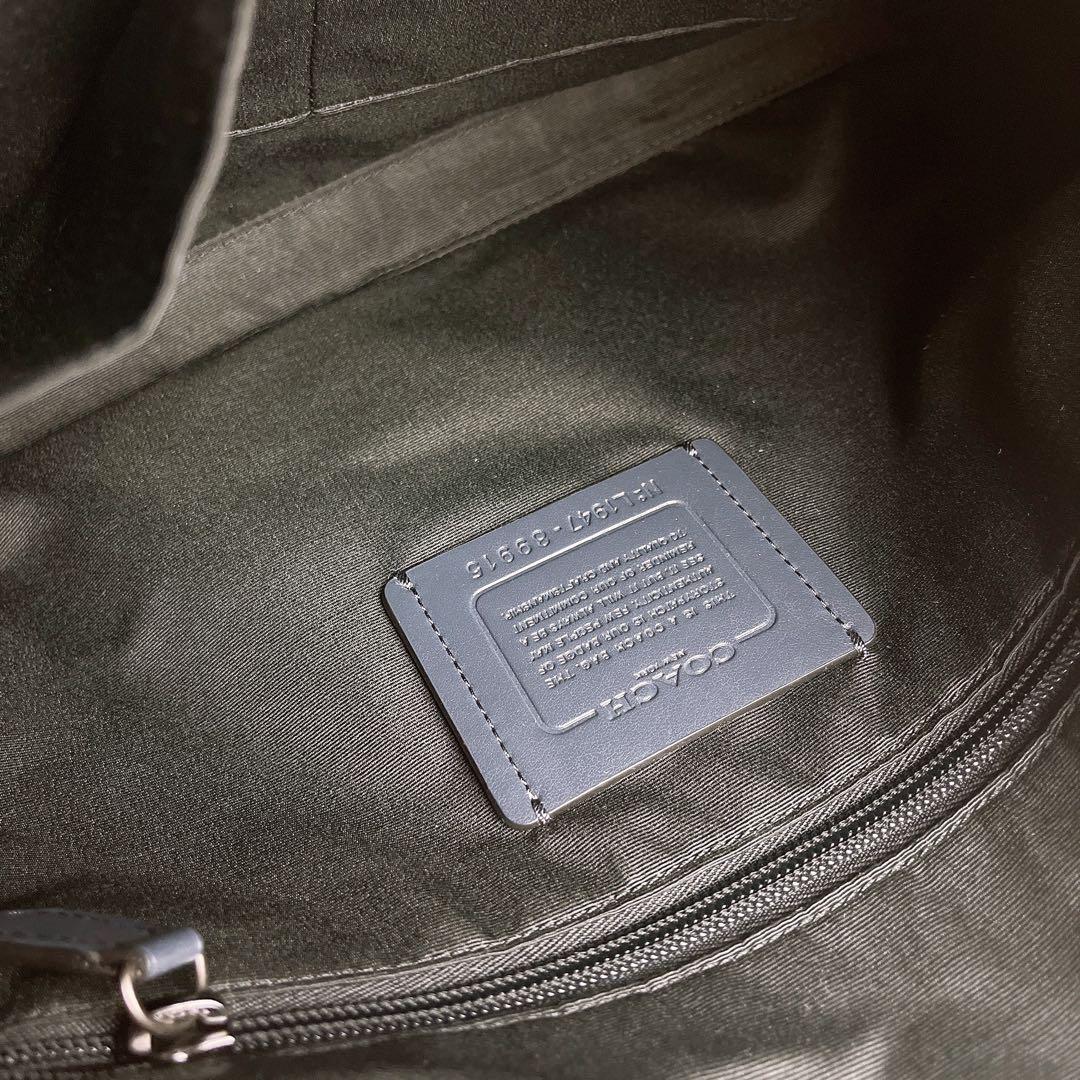 極美品☆COACHコーチ ショルダーバッグ レザー ネイビー ビジネス