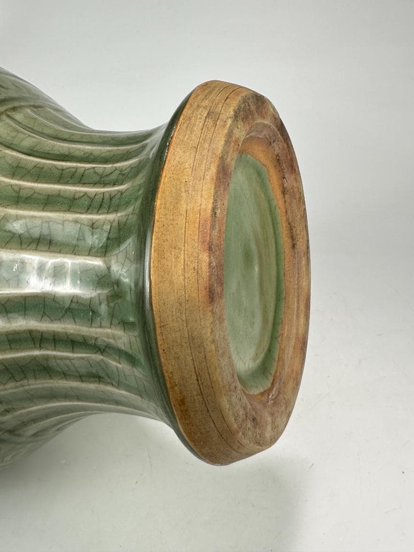 中国美術 龍泉窯 天龍寺 青磁 七官 花瓶 花器 時代 古物 唐物 明