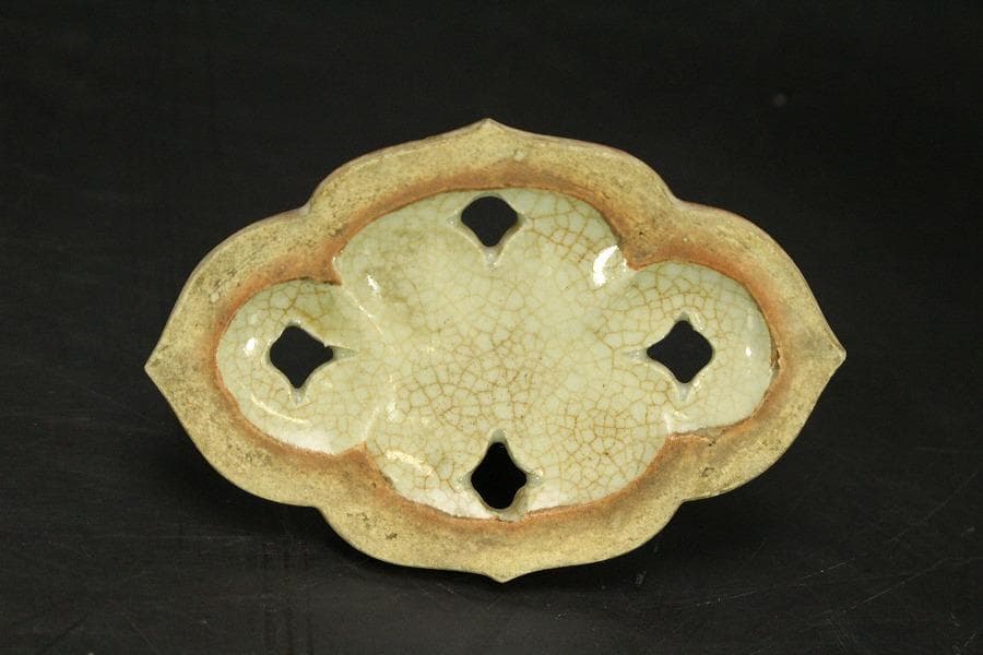 古清水 粟田焼 仁清写 鳳凰 香炉 25cmx11cm(LC639)