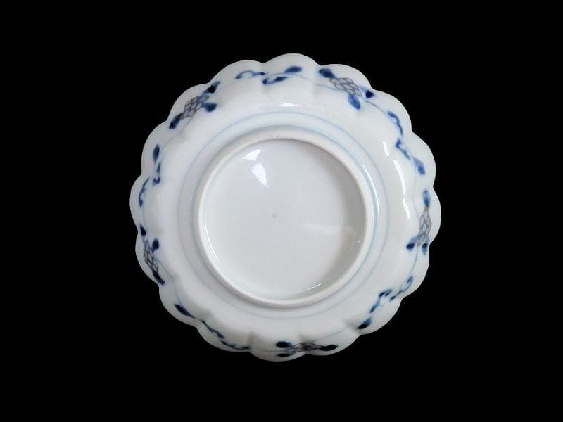 大聖寺伊万里　金襴手　鳳凰に雲龍の図　輪花４寸皿　３枚　E343AS-CBr