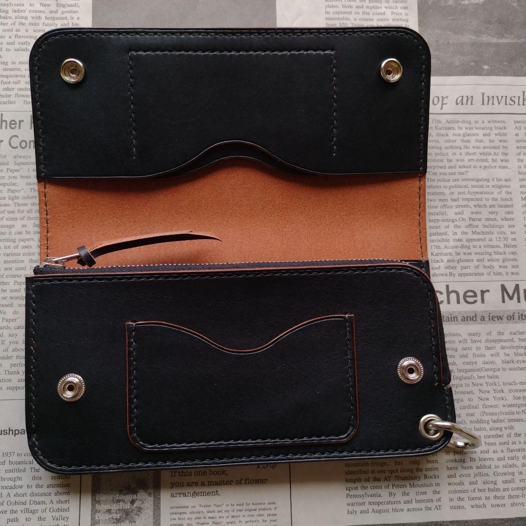 茶芯　2.5層　ロングトラッカー　ウォレット　栃木レザー