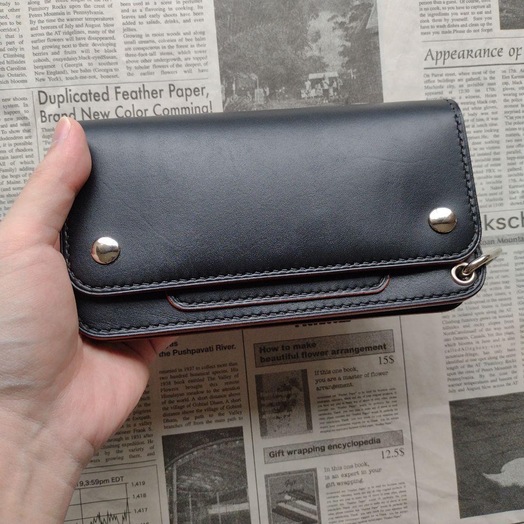 茶芯　2.5層　ロングトラッカー　ウォレット　栃木レザー