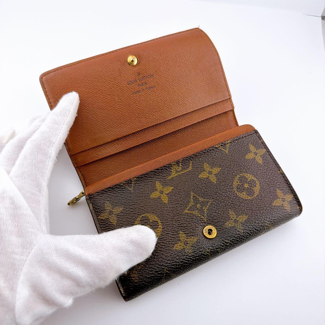 【美品】ルイヴィトン モノグラム ポルトモネ ビエ トレゾール 二つ折り財布
