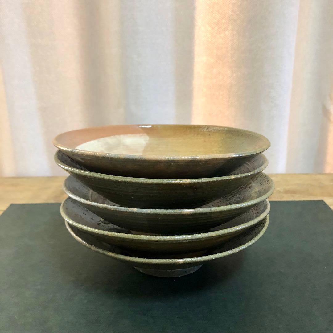 那波翔英 伊羅保組鉢 5客 共箱 懐石