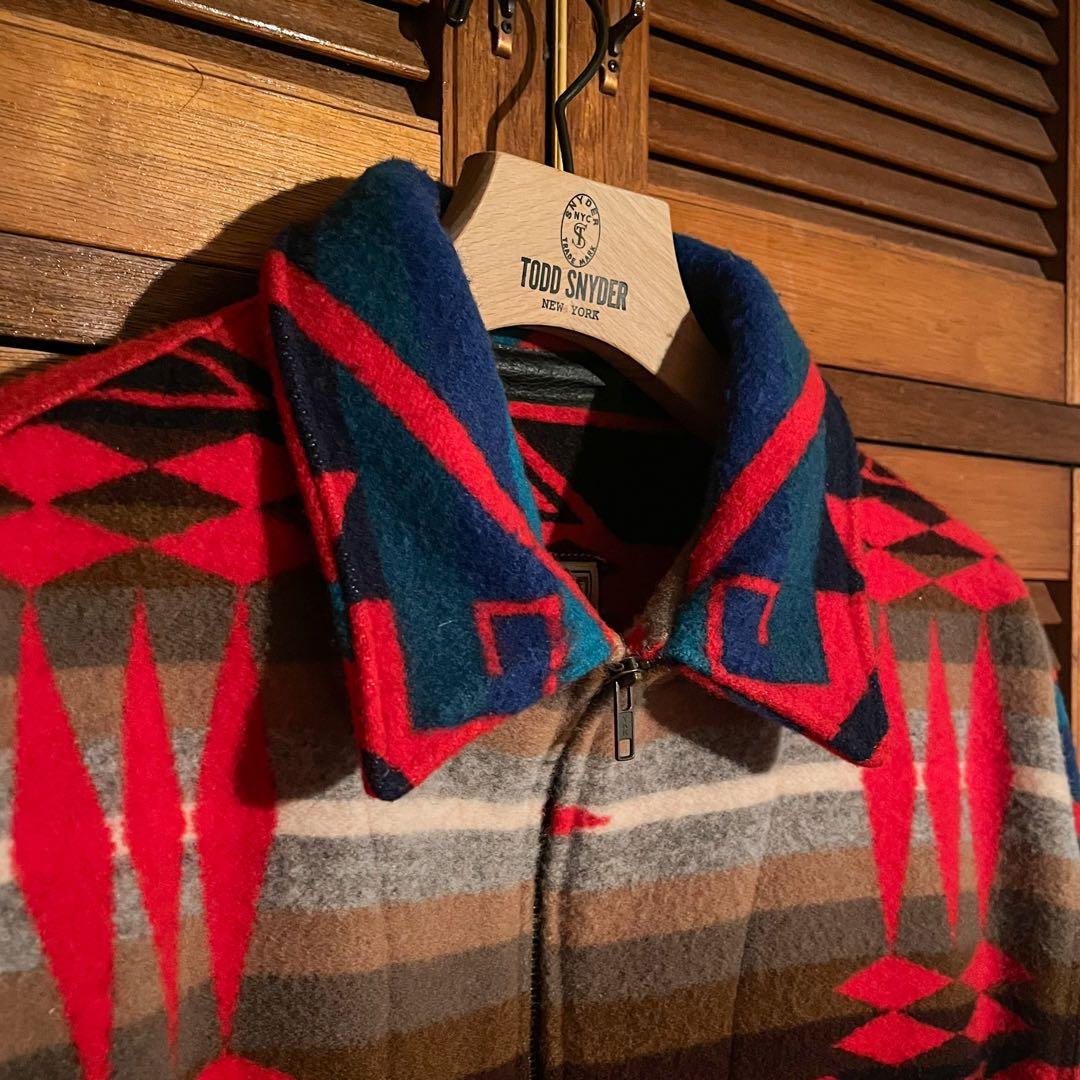 美品 ネイティブ柄 ウールジャケット ビンテージ80s 90s Lサイズ相当