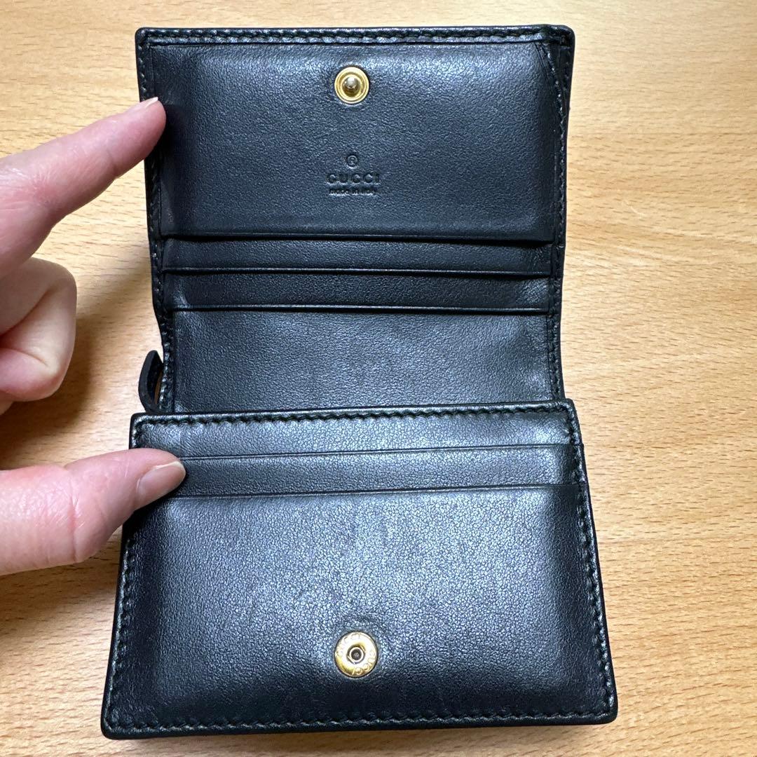 Gucci ブラック 二つ折り財布 キルティング