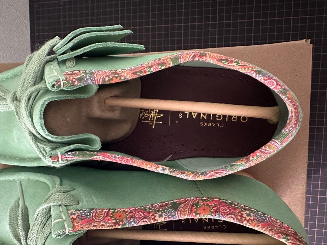 靴 STUSSY x CLARKS Wallabee UK10 SAGE