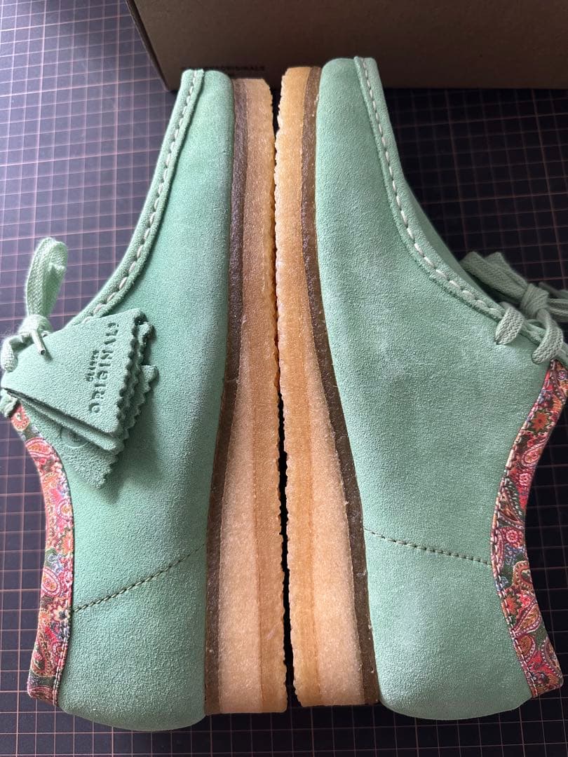靴 STUSSY x CLARKS Wallabee UK10 SAGE