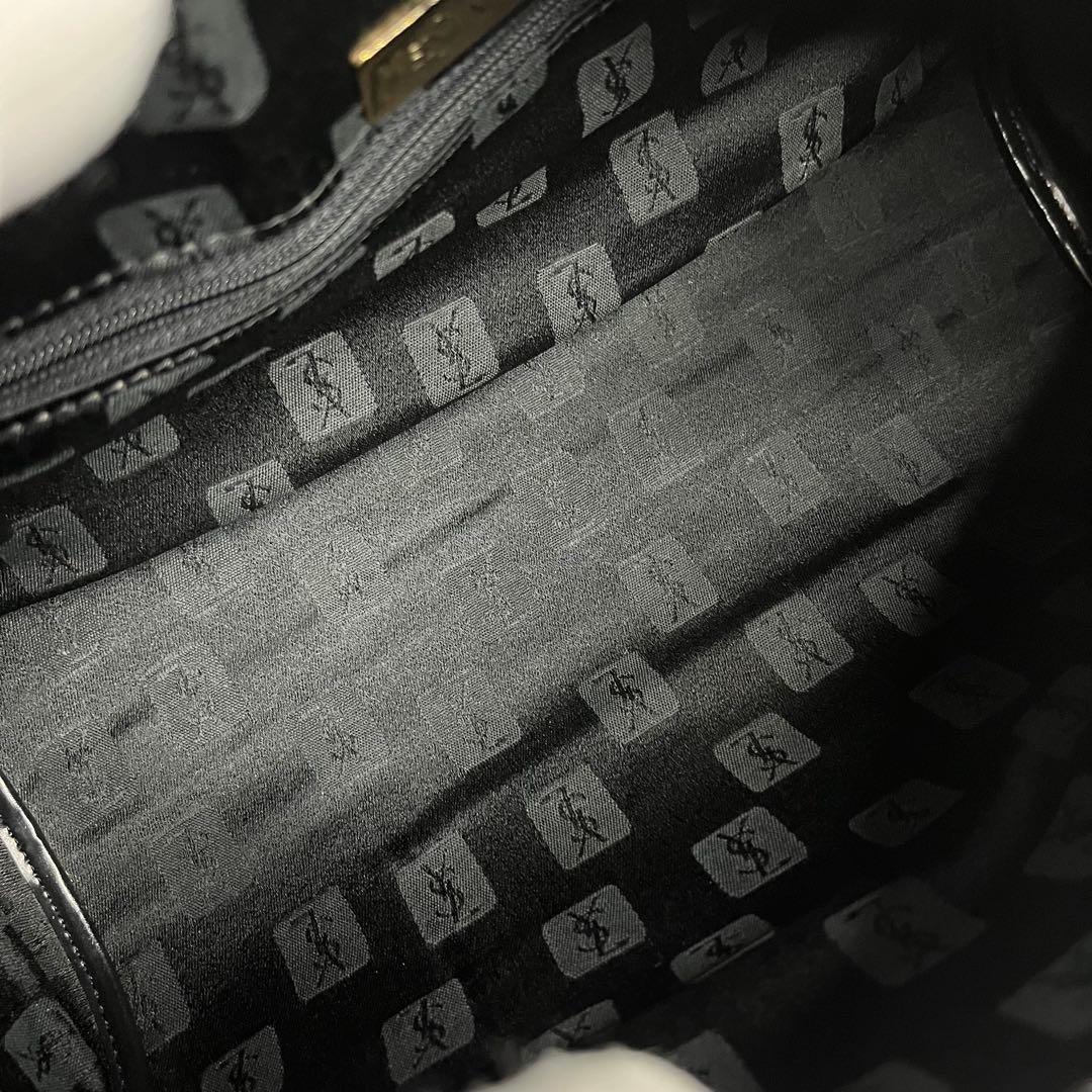 【入手困難】✨美品✨☘️イブサンローラン☘️✨ミニボストンバッグ✨YSL柄✨金具ロゴ