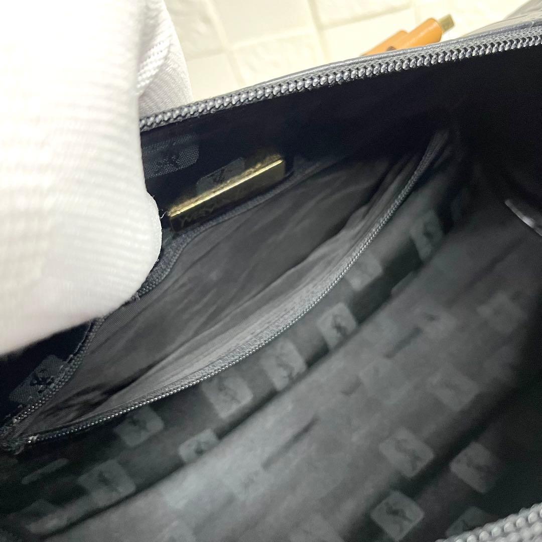 【入手困難】✨美品✨☘️イブサンローラン☘️✨ミニボストンバッグ✨YSL柄✨金具ロゴ