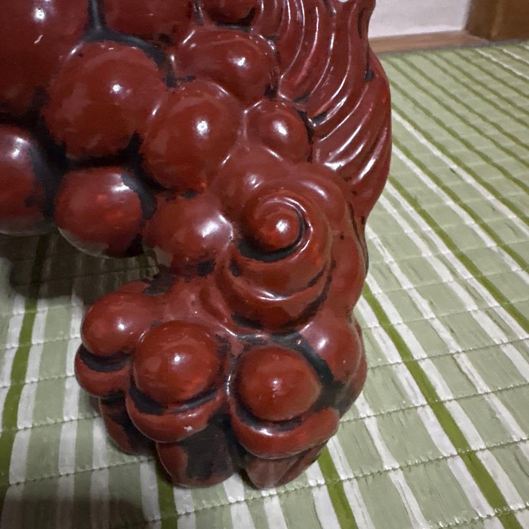 九谷焼 八幡窯 須栄義 獅子 金 赤 縁起物 魔除け 置物｜♢絶品