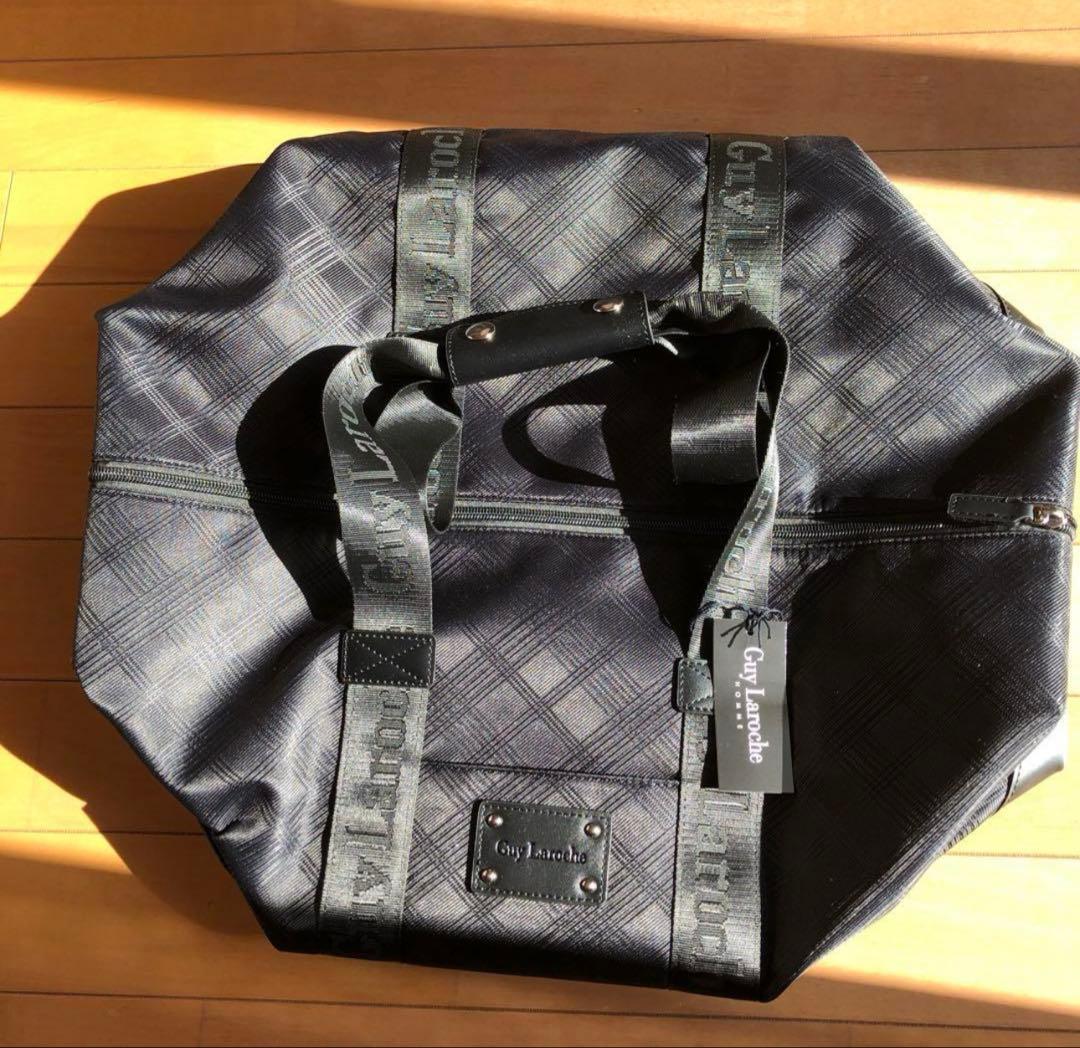 未使用ギラロッシュGuy Larocheボストンバック旅行バック チェック柄クロ