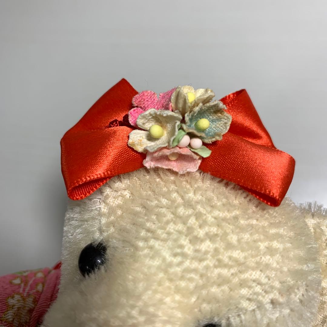 作家様　テディベア　ちりめん着物　籠＊ウサギ＊にんじん　ホワイトベア　可愛い♪