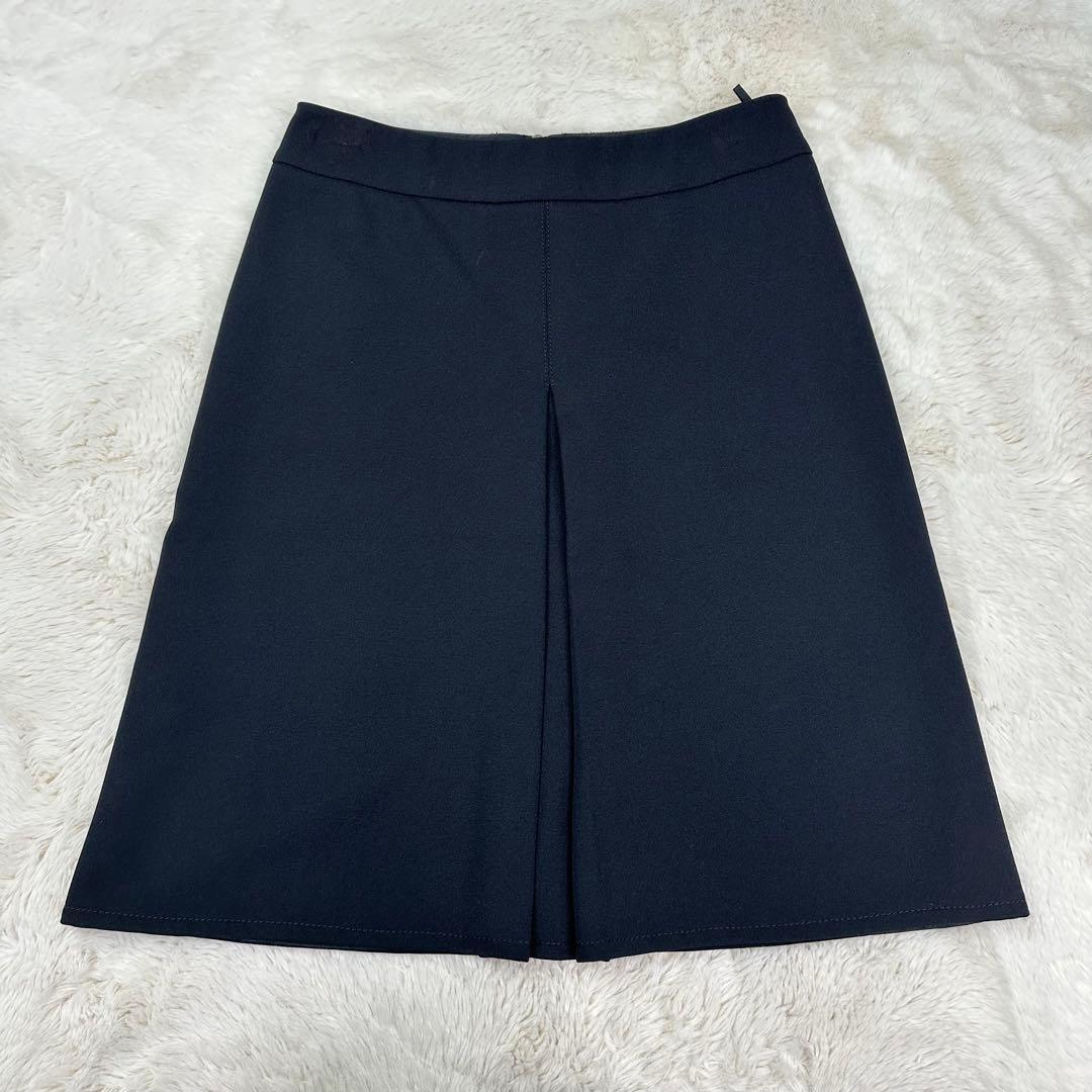 ✨美品✨PRADA プラダ Aラインスカート ボックスプリーツ 美シルエット 黒