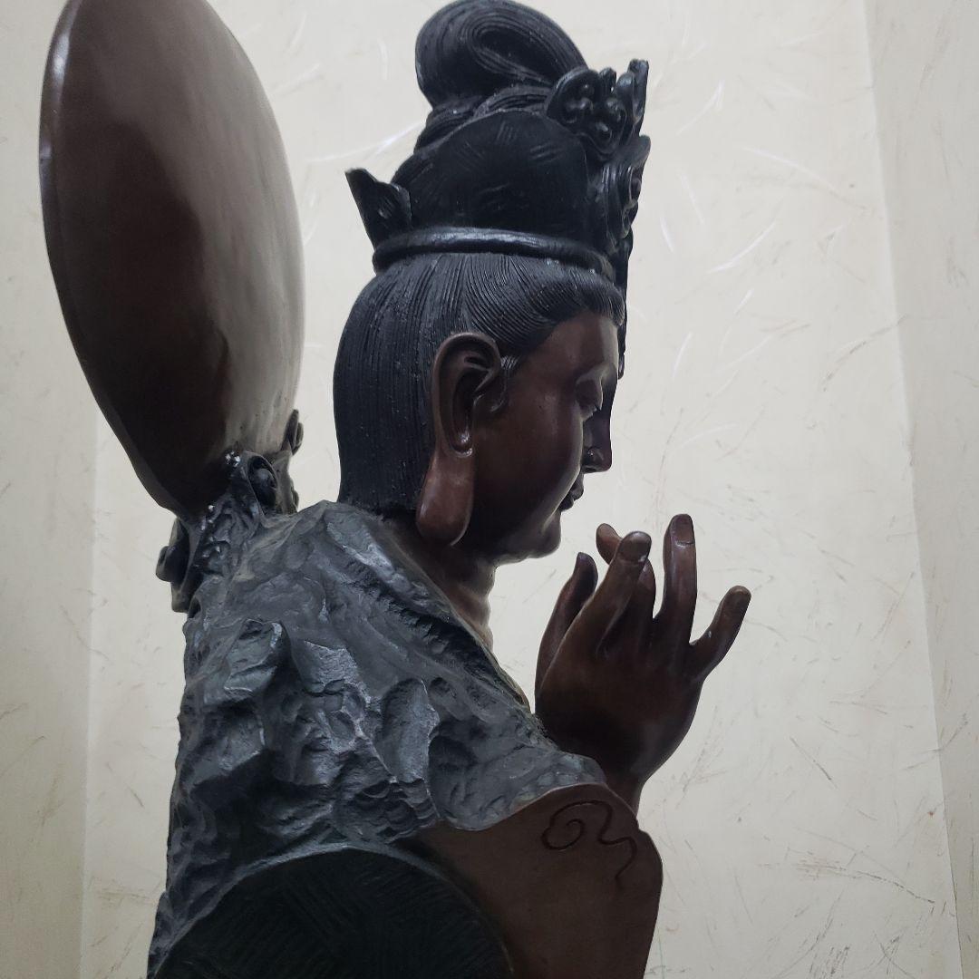 Bフライデー蔵出し特価金属製仏像風モダンアート彫刻 約68cm13,5kg作家物