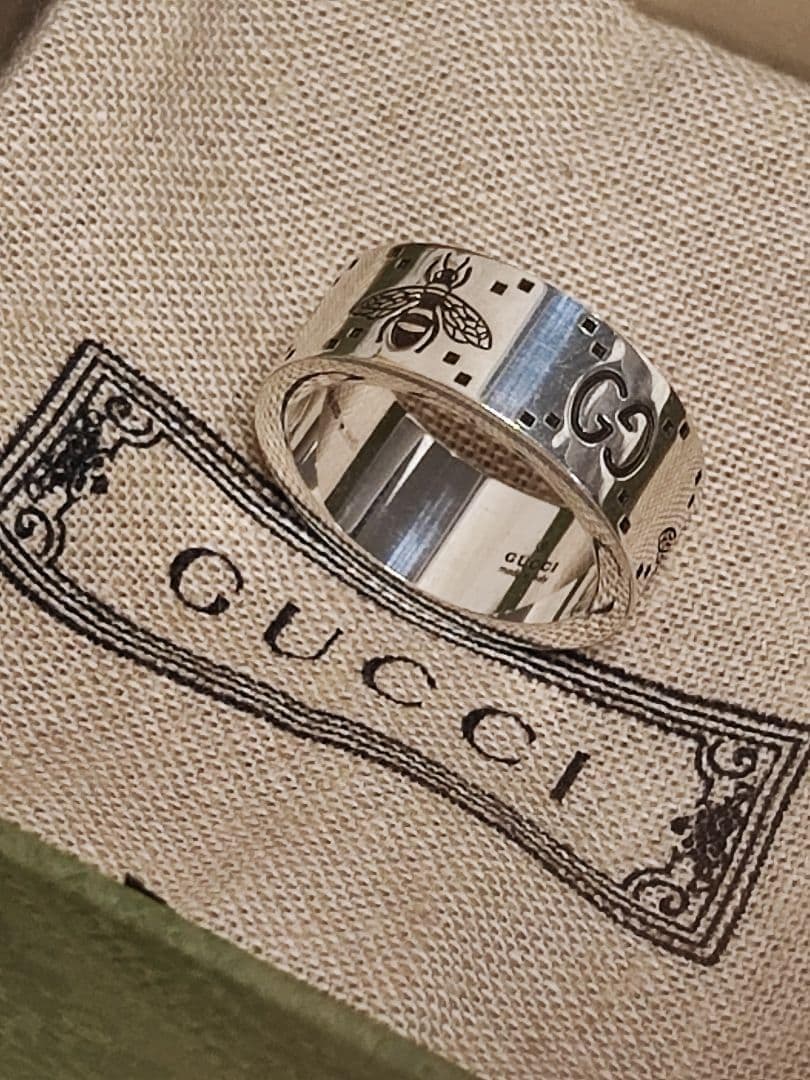 専用　新品 GUCCI グッチ 指輪 シルバー リング GG＆ビー 蜂 21
