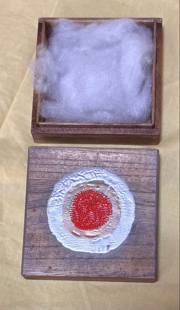 年代物　アンティーク　達磨　だるま　香合　木製　桐箱入り　茶道　香道