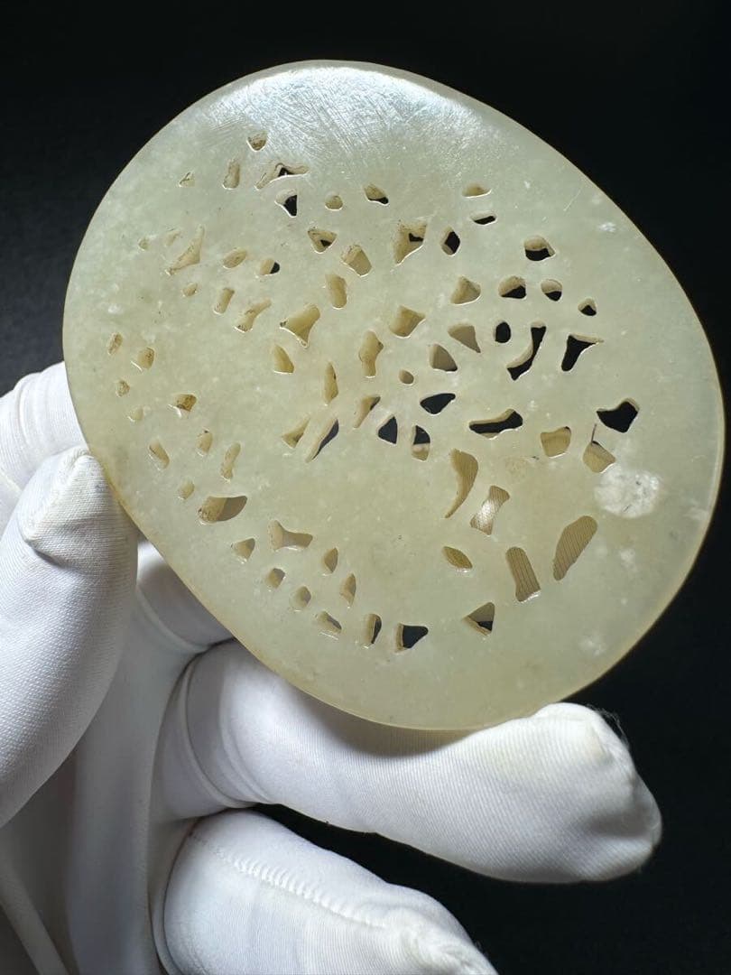 仙鶴の舞 清時代 和田玉 中国伝来 飾り物 細密雕刻 極細工 掛件 賞