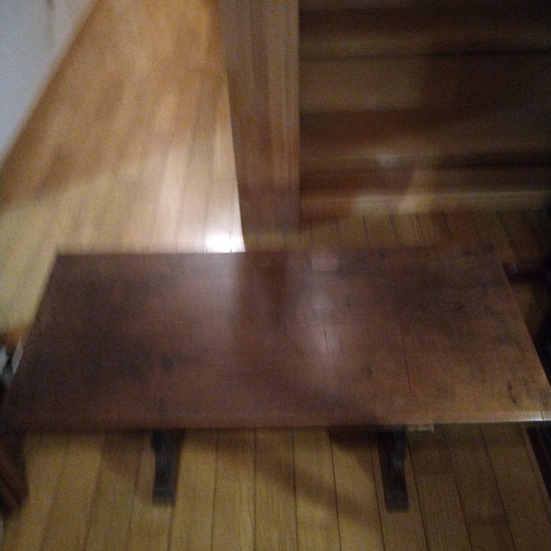 寺子屋机 総欅造り 玉杢 江戸時代 象嵌あり