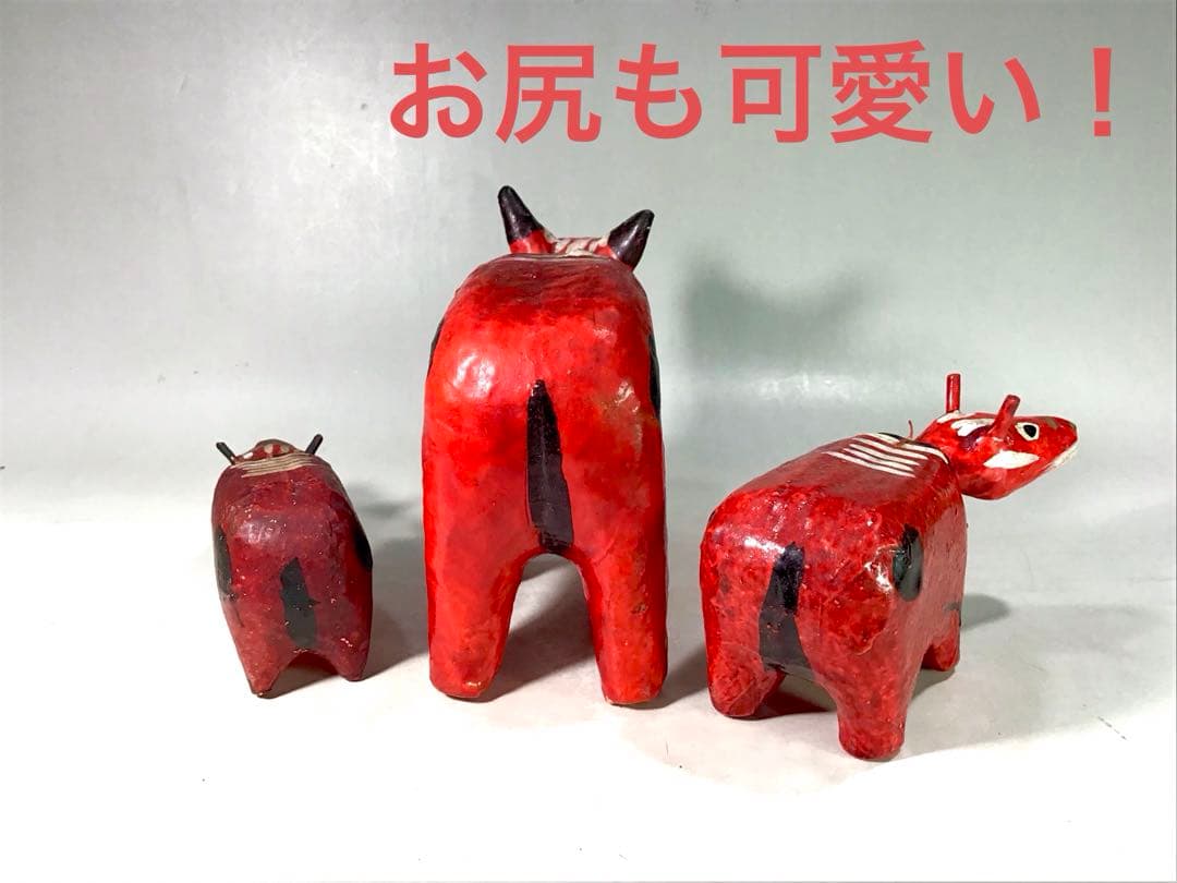 戦前 戦後 首振り 赤べこ 張子 人形 五十嵐民芸 郷土玩具 会津 牛 こけし