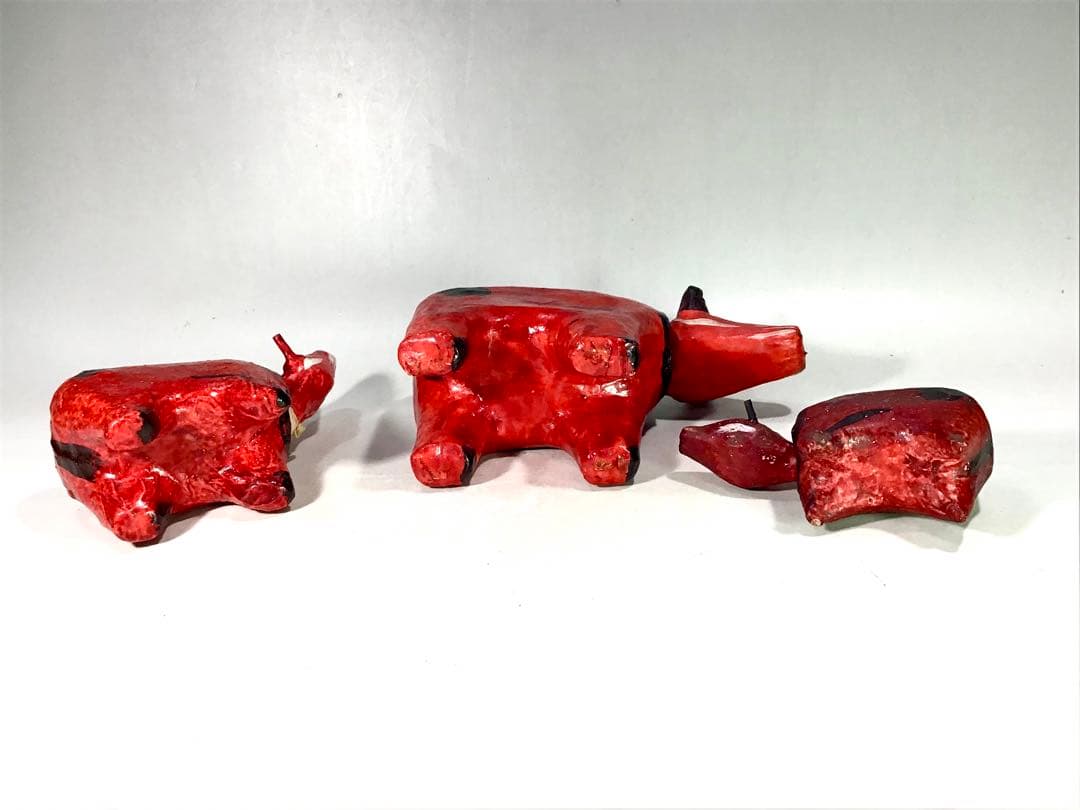 戦前 戦後 首振り 赤べこ 張子 人形 五十嵐民芸 郷土玩具 会津 牛 こけし