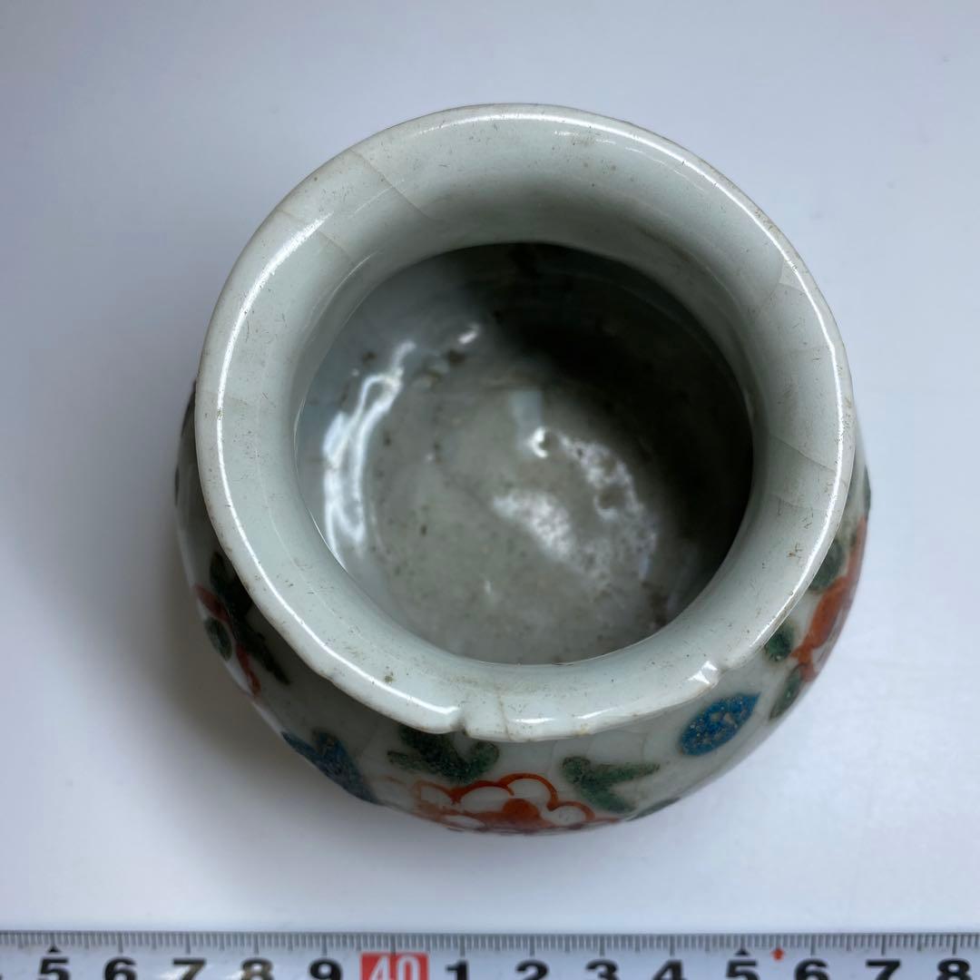 中国明時代 呉州赤絵小壺 幅約9㎝ 東Y7-0331☆