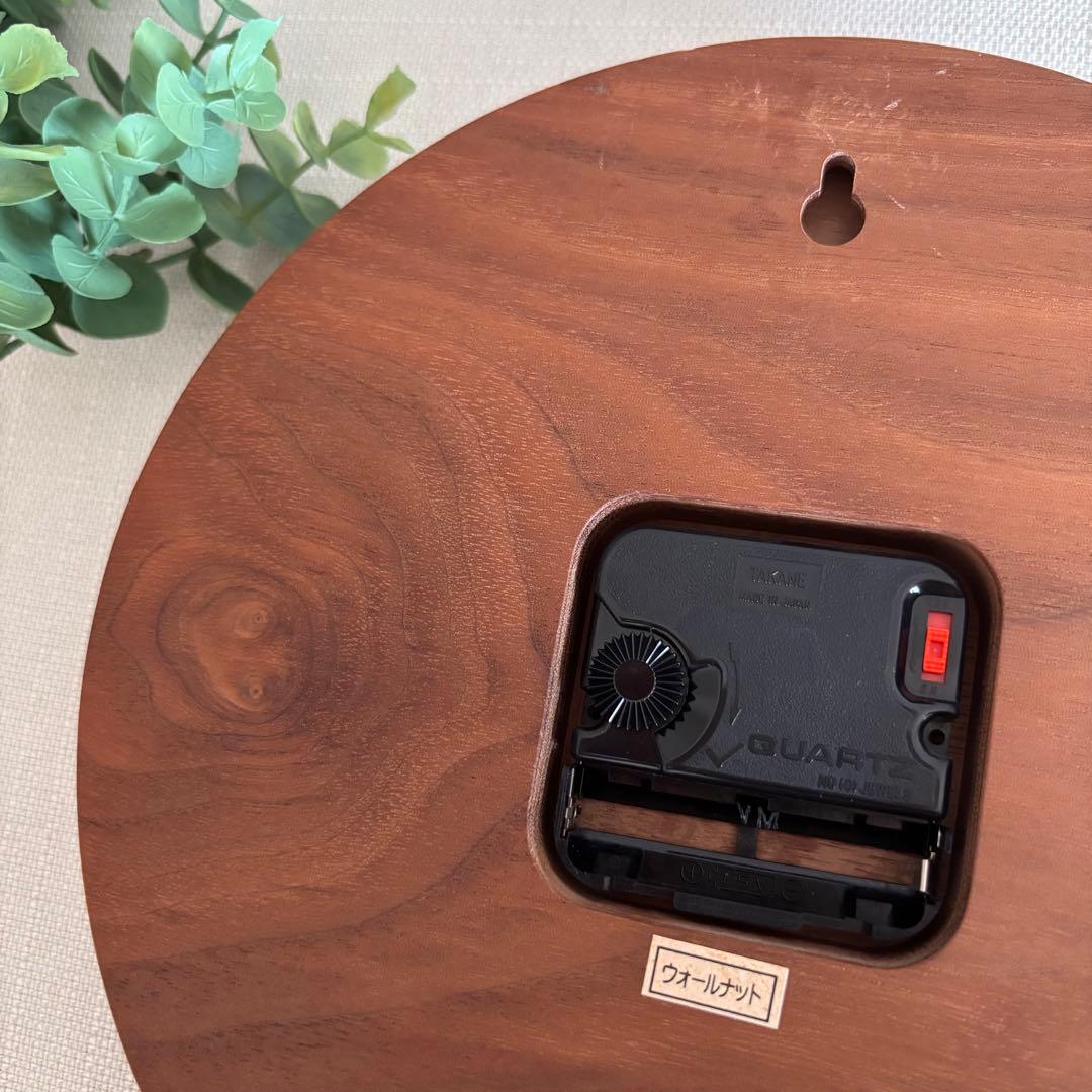 ボー・デコール 木の掛け時計 クルミ 無垢 ウォールクロック 北欧