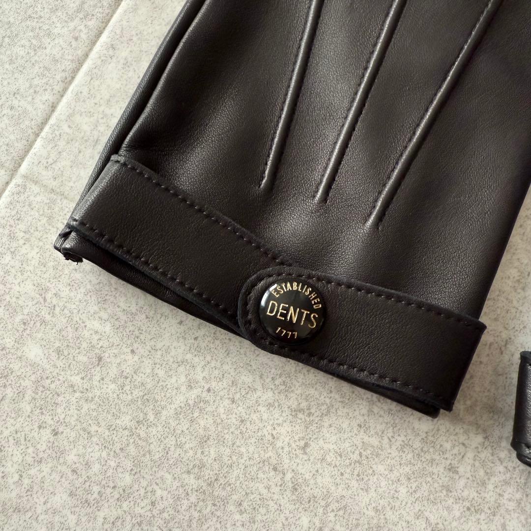 DENTS 手袋 グローブ ヘアシープ ラムレザー M イングランド製 黒
