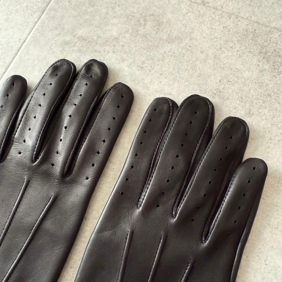 DENTS 手袋 グローブ ヘアシープ ラムレザー M イングランド製 黒