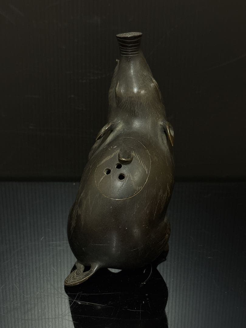 江戸期 古銅 極上 細密造形美 猪型 香炉