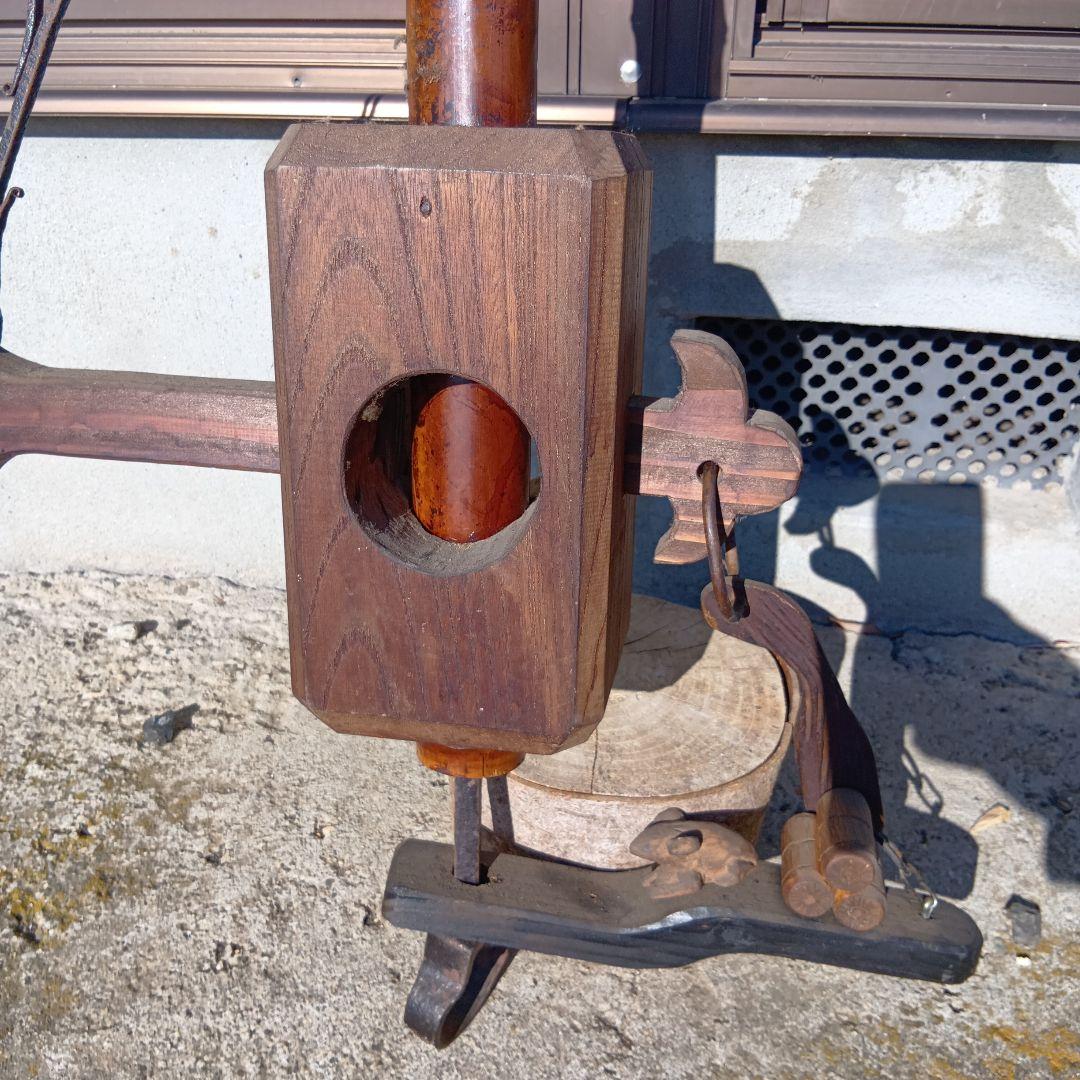 自在鉤 時代物自在鉤 木製自在鉤 火鉢自在鉤 副招き小槌自在駒