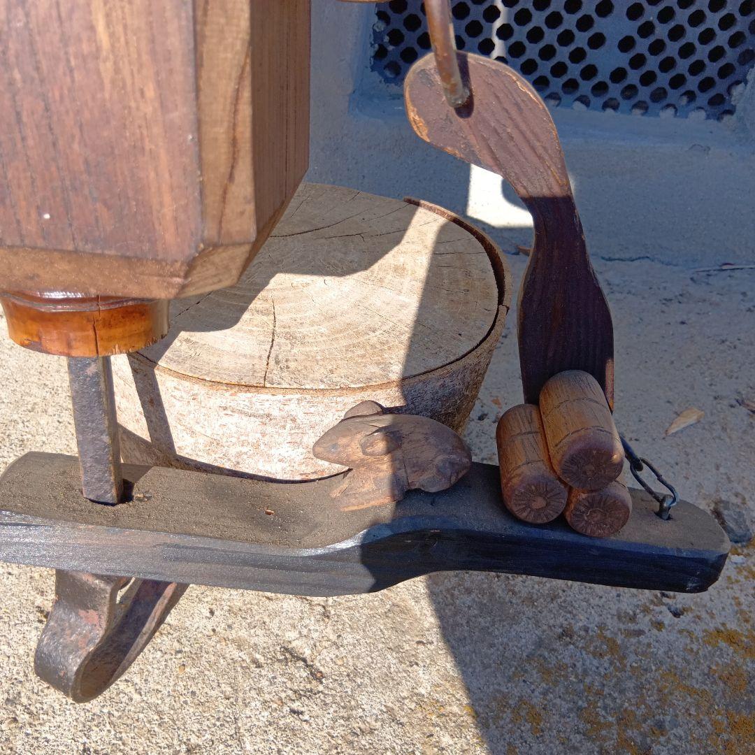 自在鉤 時代物自在鉤 木製自在鉤 火鉢自在鉤 副招き小槌自在駒