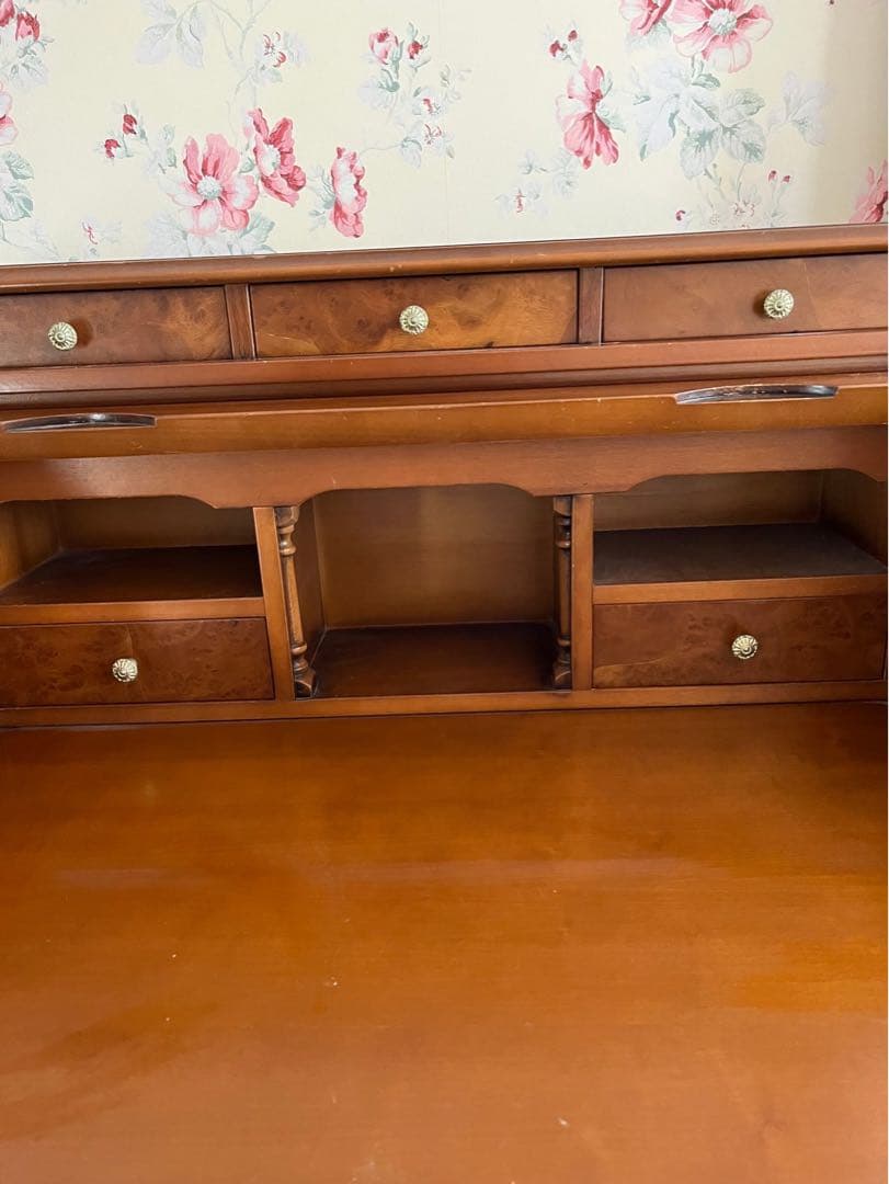 高級イタリア製】ライティングビューロー デスク ブラウン