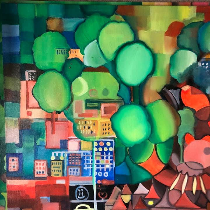 街 油彩 F50号 usafilm