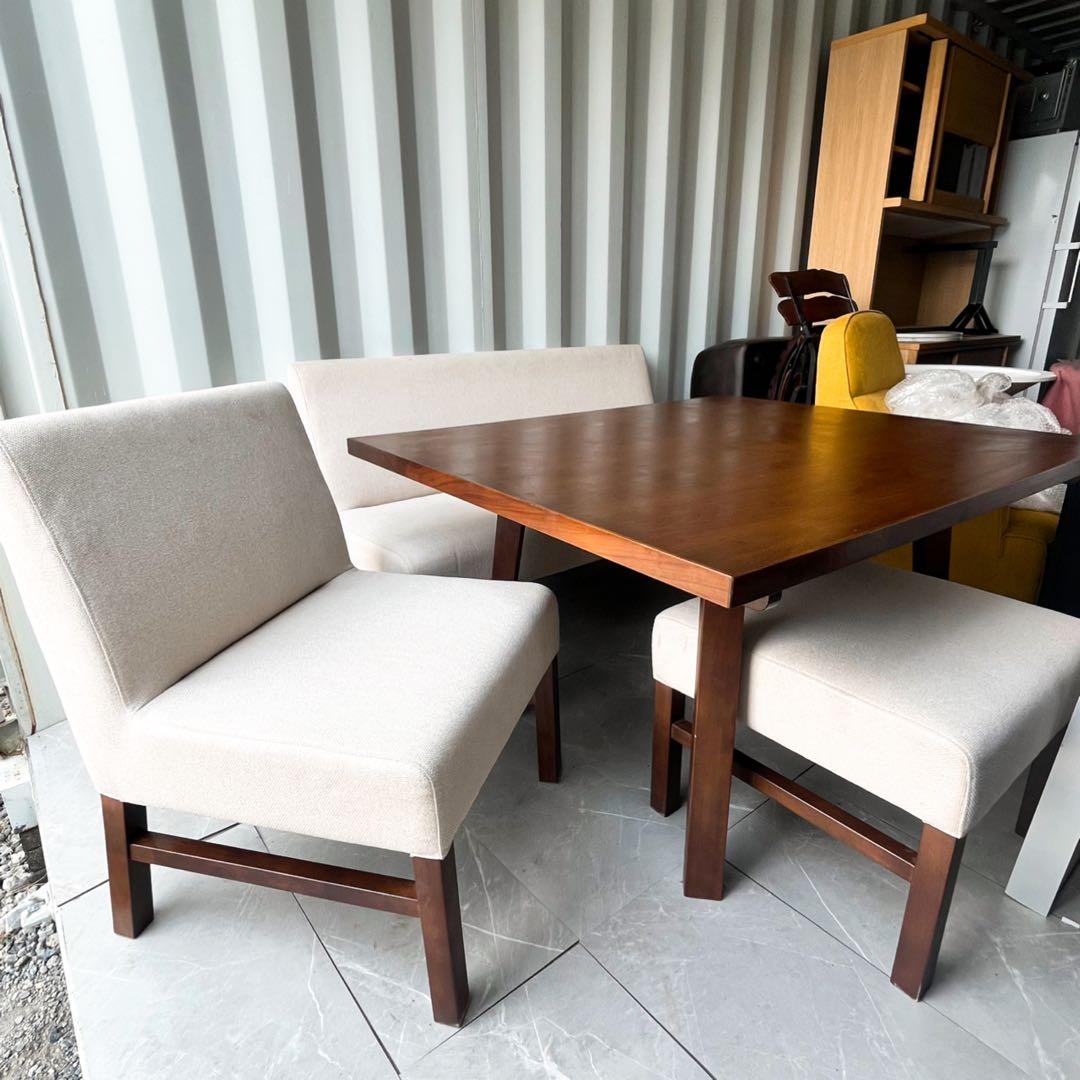 取付無料！シギヤマ家具 天然木ダイニングテーブル・ダイニングソファ・チェアセット