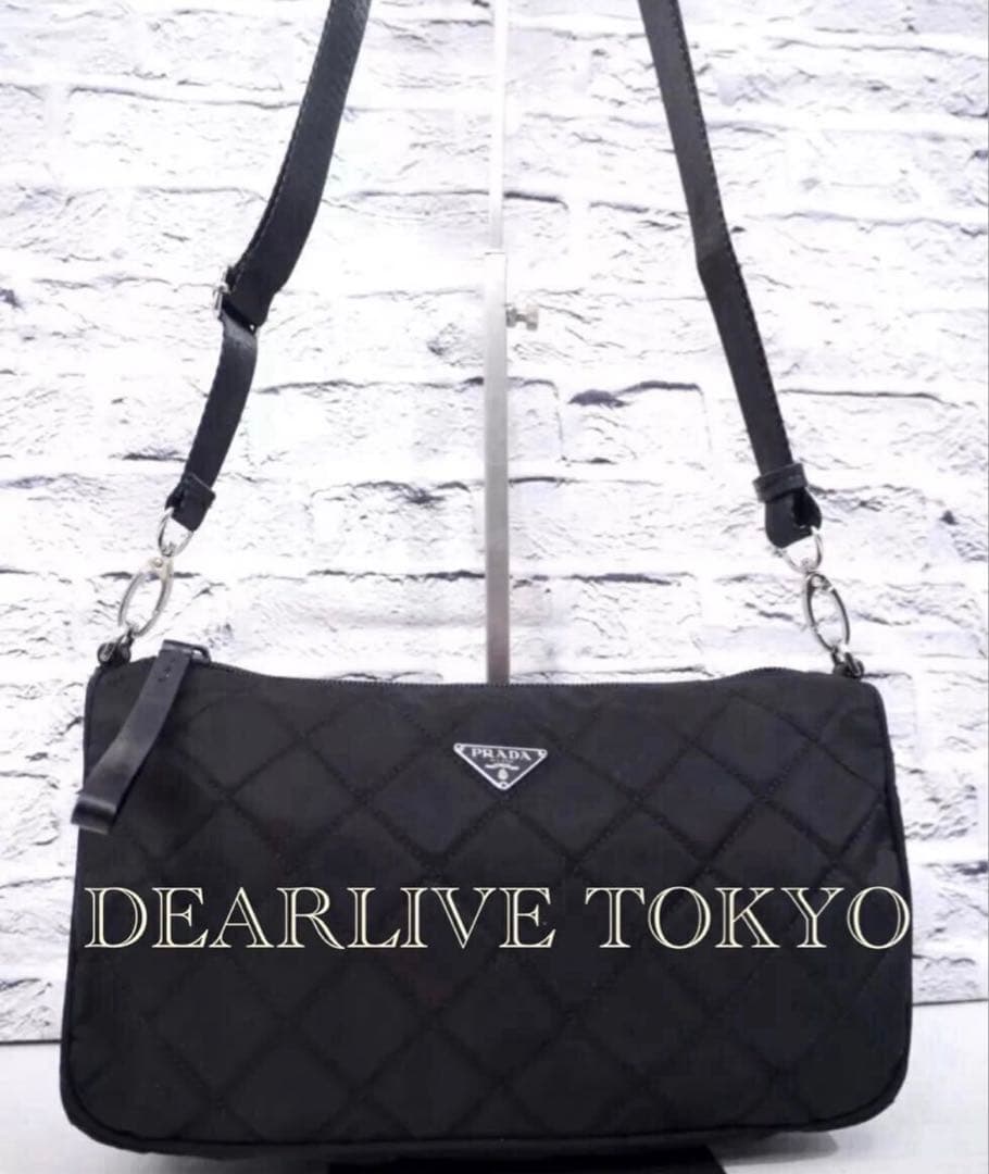 ◆PRADA プラダ キルティングナイロン クロスボディ カメラ バッグ ポーチ