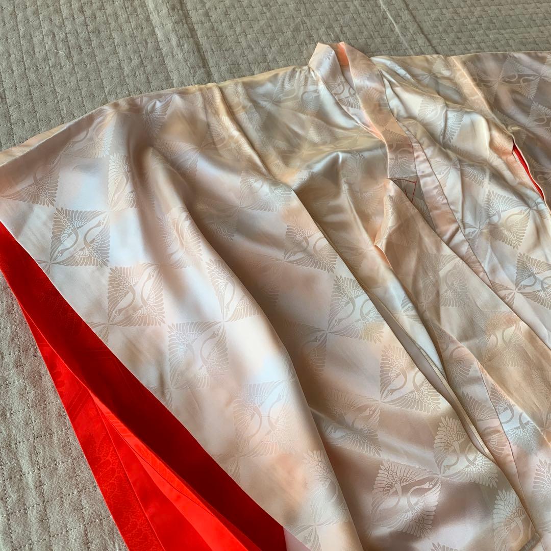 七五三 着物 女の子 正絹 本絞り 手描き友禅 古典柄 赤 長襦袢セット