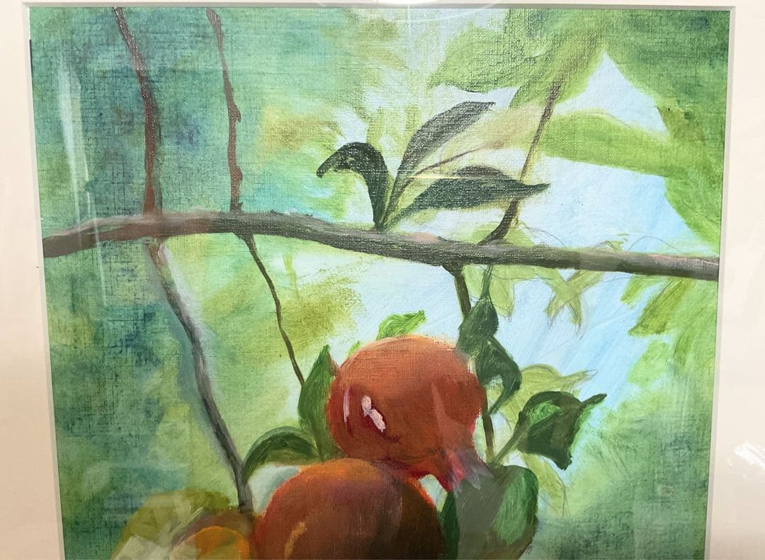 油彩画　［　ザクロ　」　原画　額付