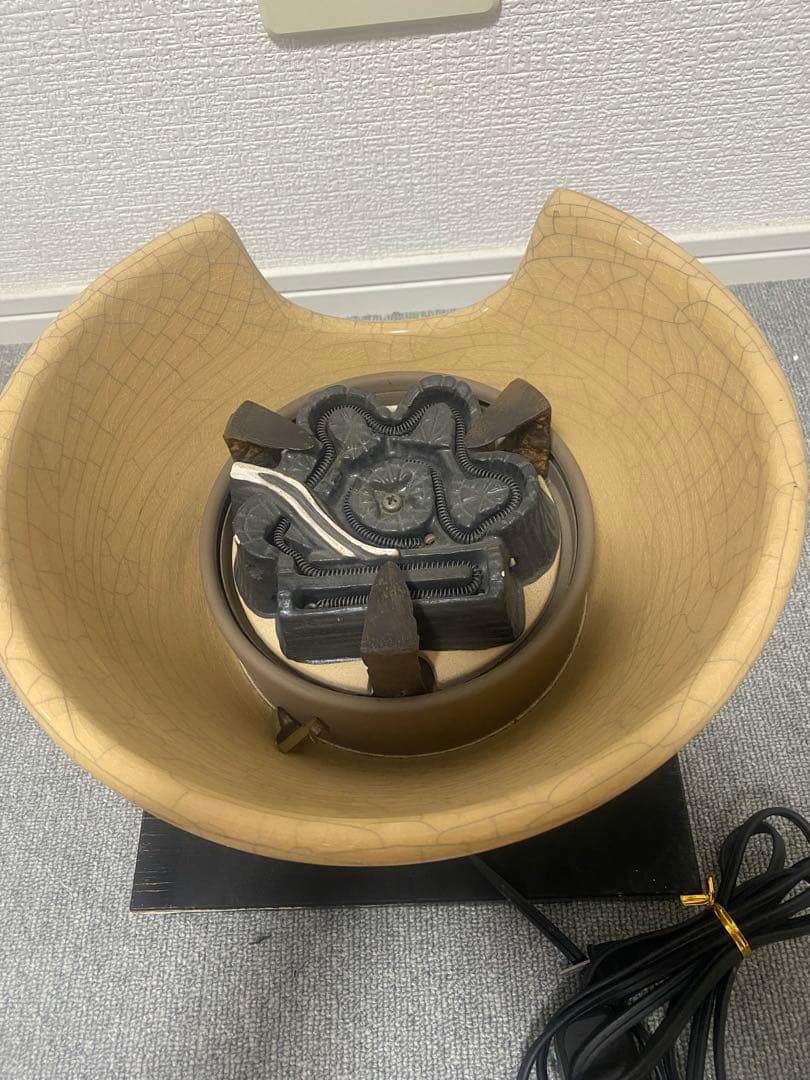 創巧野々田 風炉型電熱器とあじろ鉄 茶釜 セット