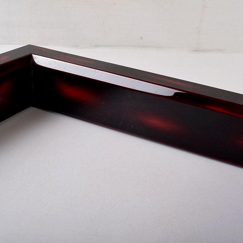 茶道具　塗師　岡本陽斎造　根来塗　炉縁　共箱　C　7873C